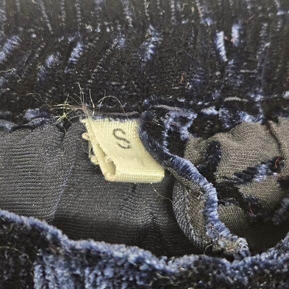 Vtg 90's Women's Velvet Maxi Skirt Navy Blue Small Whimsigoth Gothic Flowy Fairy - Picture 7 of 8